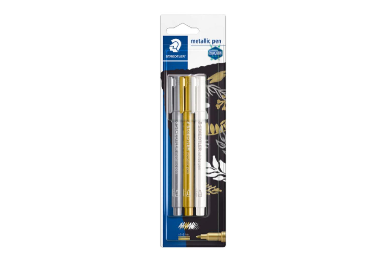 Staedtler Marcatore staedtler oro argento e bianco set.3 pezzi