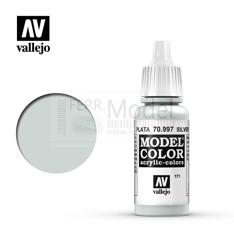VALLEJO 70.997 - Argento metallizzato opaco. Acrilico 17ml.