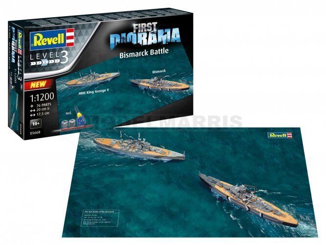 REVELL 05668 1/1200 First Diorama Set - Bismarck Battle
