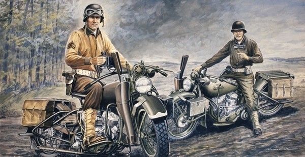 Italeri IT0322 U.S.MOTORCYCLES WWII KIT 1:35 Modellino