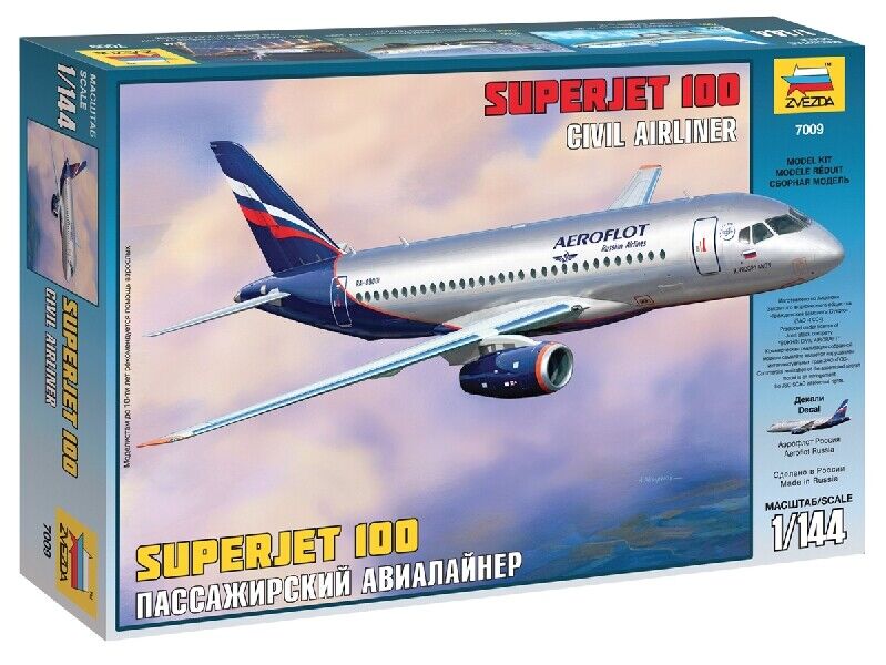 Sukhoi Superjet 100 Civil Airliner 1:144 Plastic Model Kit ZVEZDA