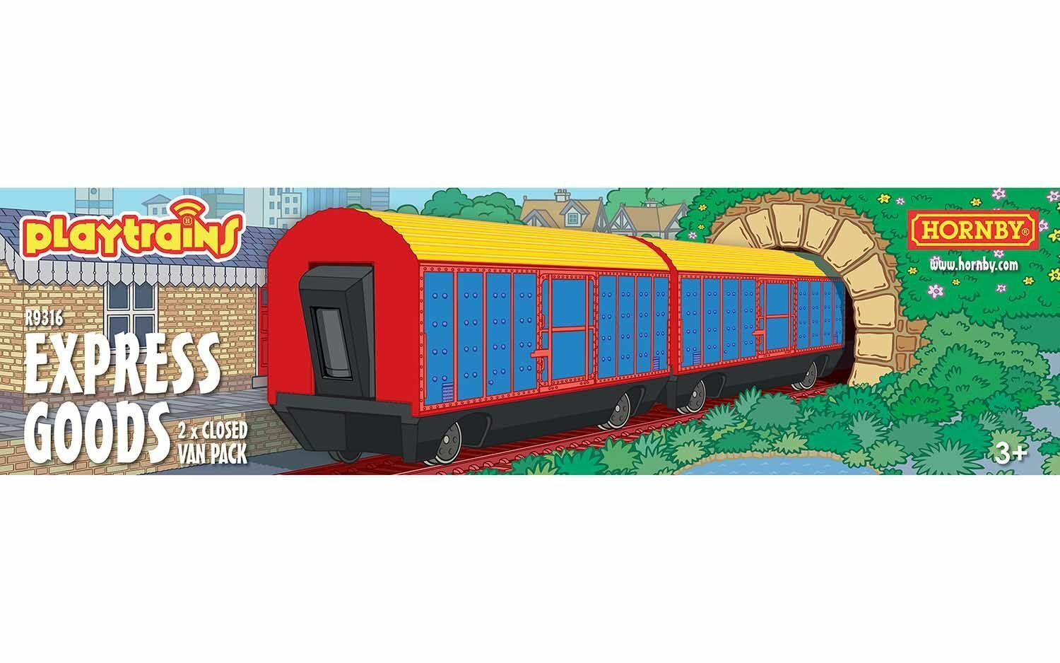 Nuovo Hornby Playtrains Express Articoli 2 X Closed Vagone Confezione - R9316