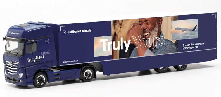 HERPA - MERCEDES BENZ Actros 4x2 con rimorchio a 2 assi Lufthansa - 1/87 - HE...