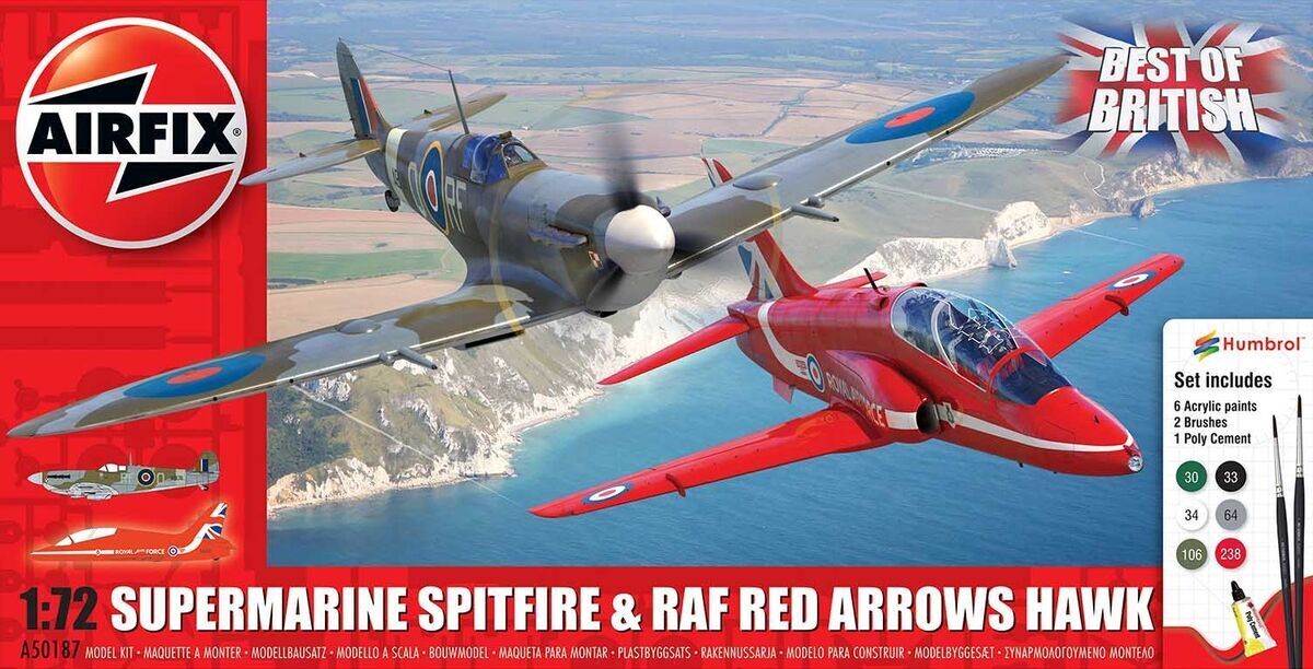Airfix 50187 Spitfire and Hawk  Aircraft Scale 1/72 Hobby Plastic Kit NEW