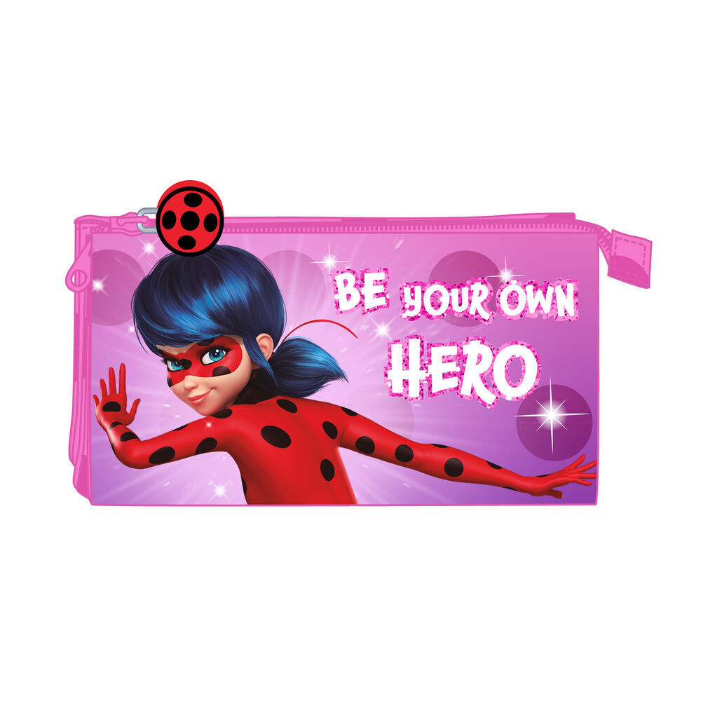 Astuccio Scuola Lady Bug Fucsia (22 x 12 x 3 cm)