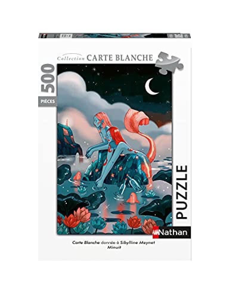 Puzzles Nathan- Puzzle 500 Pezzi-Mezzanotte/Sibylline Meynet (Collezione Carta B
