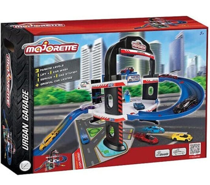 MAJORETTE GARAGE URBAN 3 PIANI CON ACCESSORI E 1 VEICOLO LAMBORGHINI