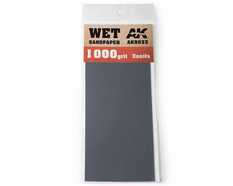 Wet Sandpaper 1000 grit (3 pcs) AK-9033 - ak-interactive modellismo