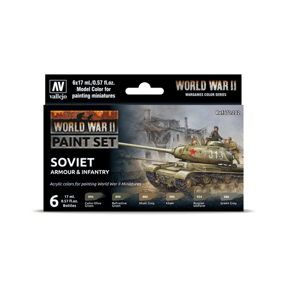 Vallejo 70202 CONFEZIONE 6 COLORI SOVIET ARMOUR & INFANTRY (6X17 ml)