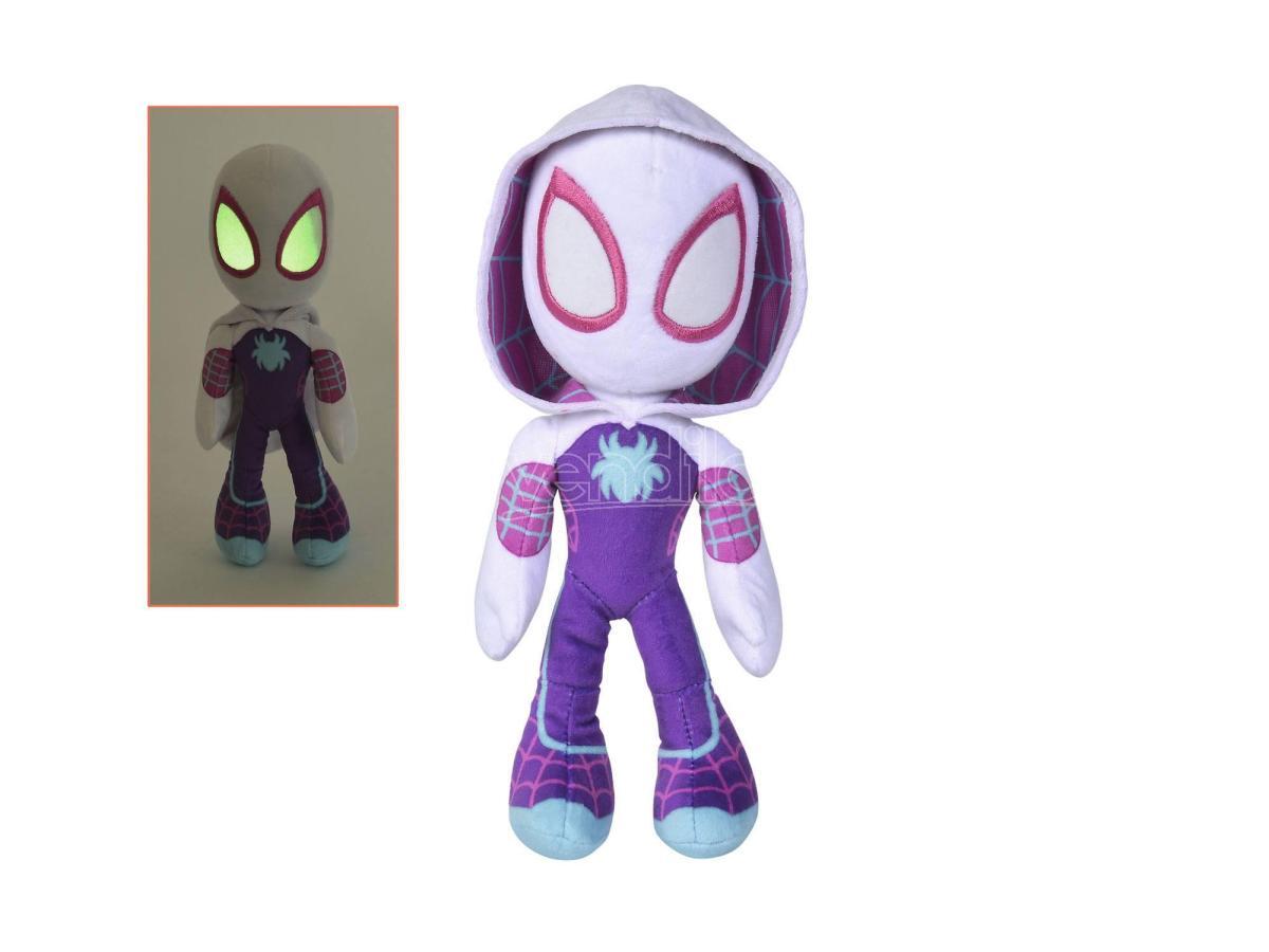 Marvel Peluche Figura Glow In The Dark Eyes Ghost Spider 25 Cm Simba