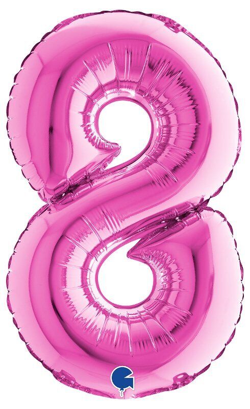 GIOCATTOLO Palloncino Mylar 14'' (35CM) Numero 8 Fuxia
