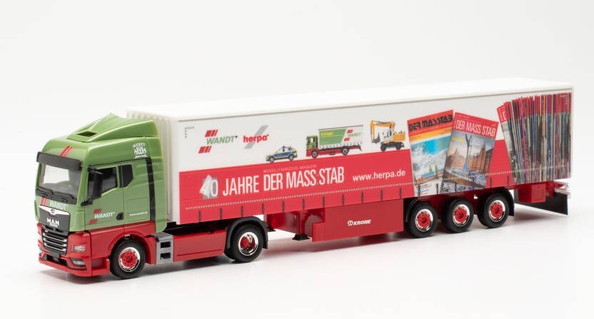 HERPA - MAN TGX GM 4x2 con semirimorchio a 3 assi WANDT 40 ANNI DI STANDARD -...