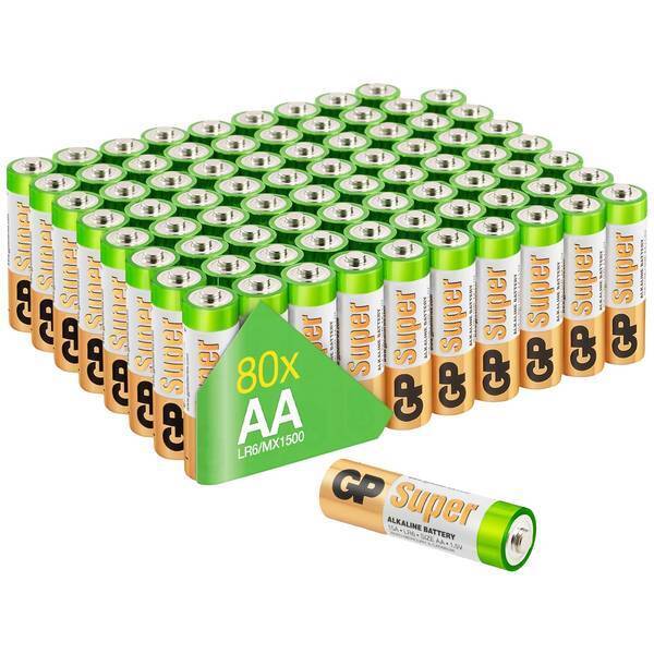 GP BATTERIES GPSUP15A543S80 BATTERIA STILO AA ALCALINA/MANGANESE 1.5 V 80 PZ
