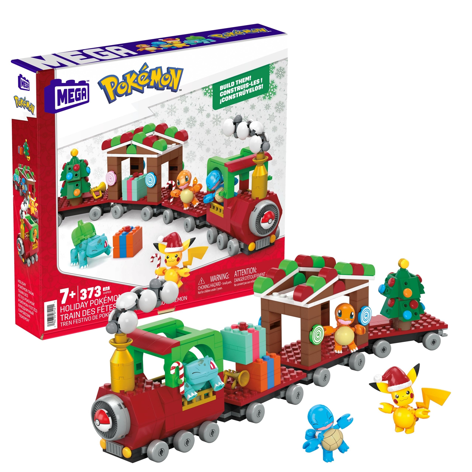 MEGA Pokémon - Treno delle Feste, set da costruire e collezionare con 373 pezzi,