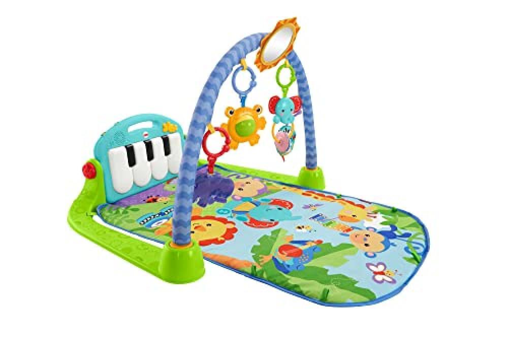 Fisher-Price- Palestrina Baby Piano 4-in-1 Verde/Blu con Pianoforte, Tappetino c
