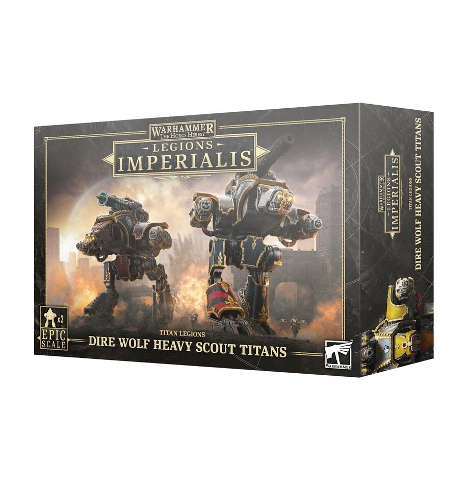 DIRE WOLF HEAVY SCOUT TITANS set di 2 miniature per warhammer THE HORUS HERESY e