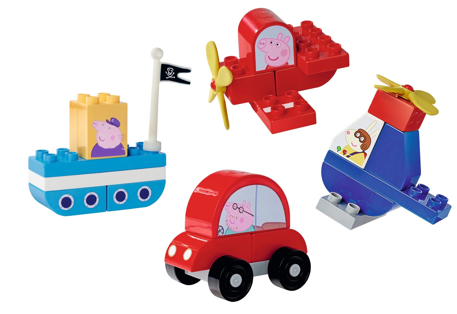 BIG Spielwarenfabrik 800057162 Italy BIG-Bloxx Peppa Pig Vehicles Set, multicolo