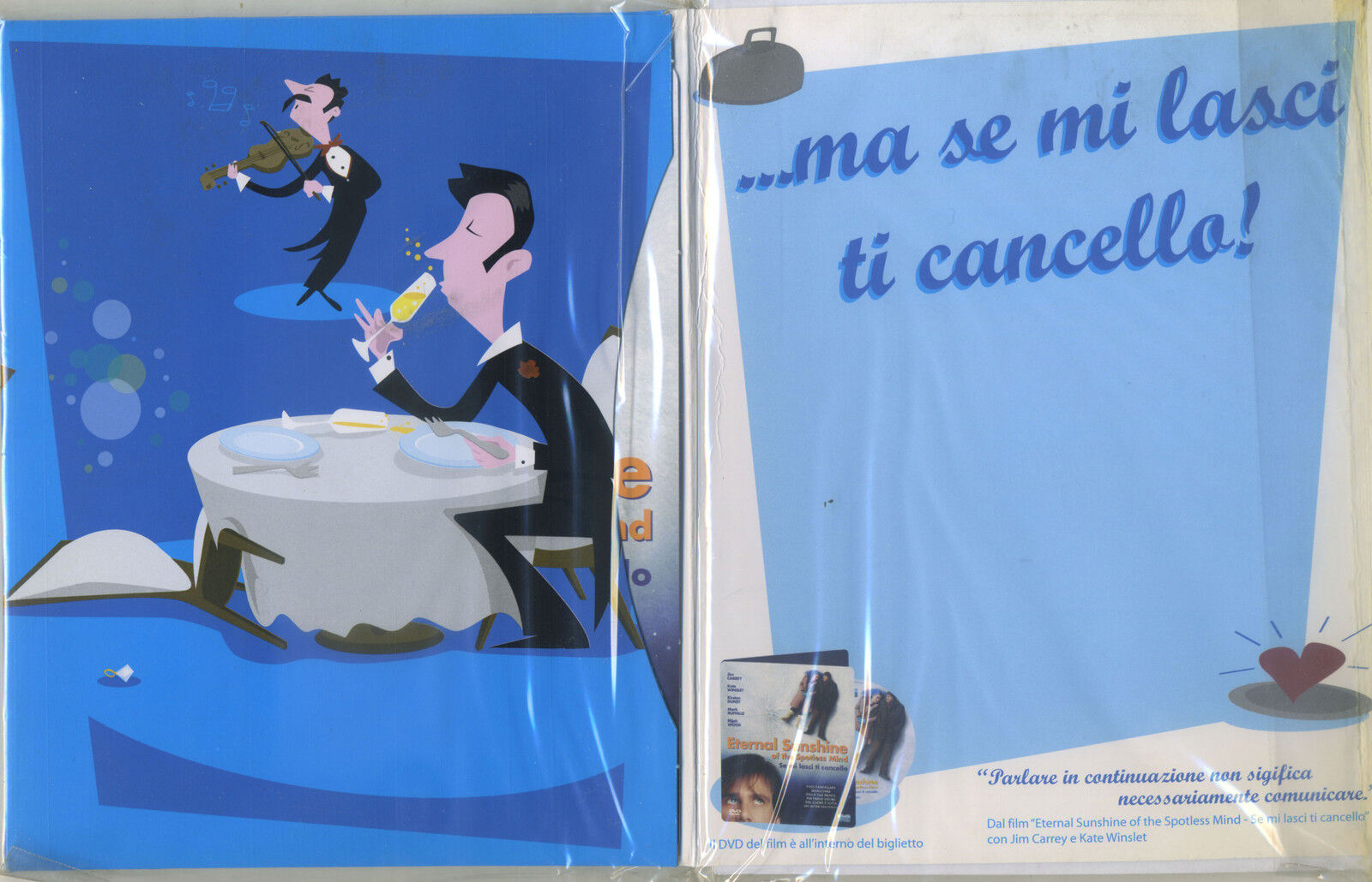 ETERNAL SUNSHINE OF THE SPOTLESS MIND  dvd + biglietto d'agurio - DVD NUOVO