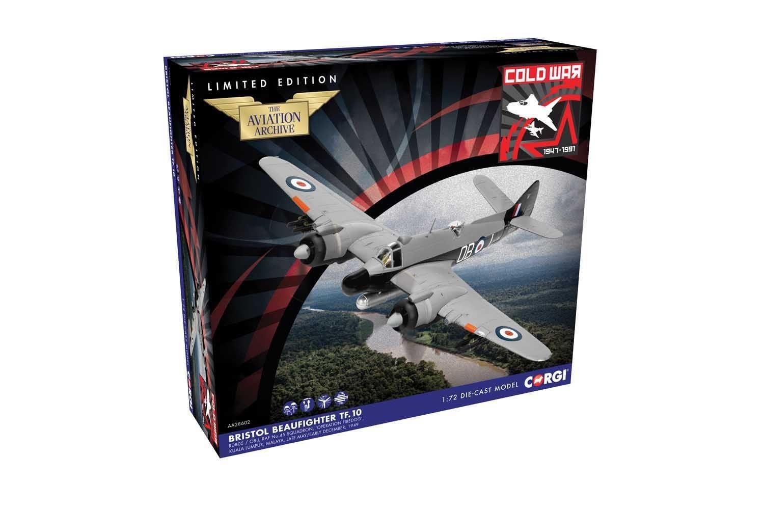 Corgi 1:72 Bristol Beaufighter TF10 No45 Sqn Operazione Firedog 1949 Pressofuso