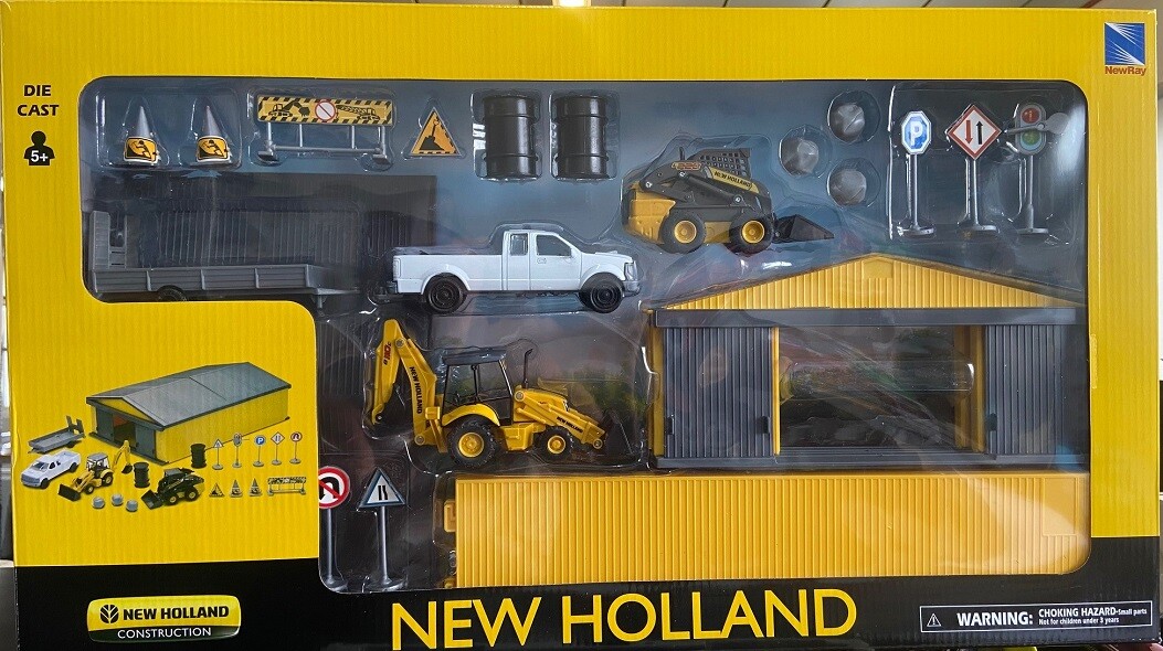 NEWRAY, Set NEW HOLLAND con attrezzature, edifici e accessori, ,  NEW32135