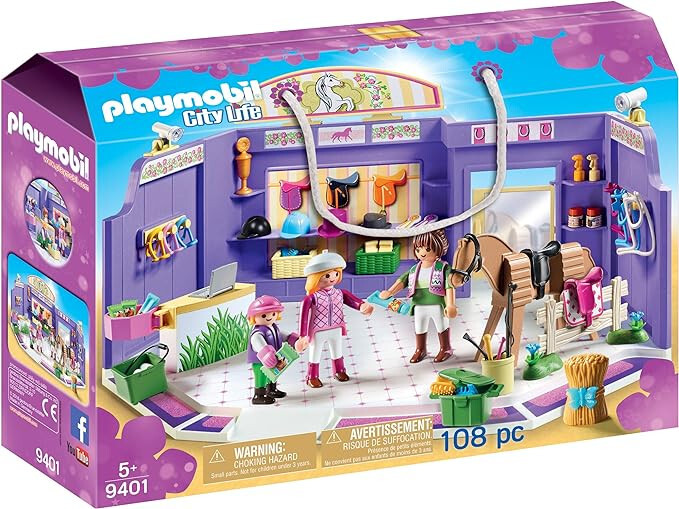PLAYMOBIL City Life Negozio Equitazione 9401 Cavallo Cavalli