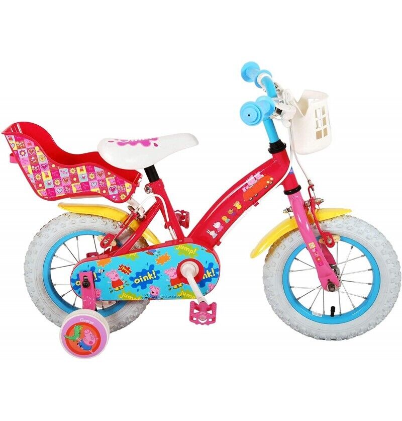 ALBRI Bicicletta Bici per Bambini Peppa Pig Ruote 12" con Rotelle 33823