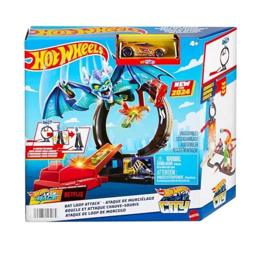 Hot Wheels City 'Let's Race' Netflix - Loop Attacco del Pipistrello, pista con l