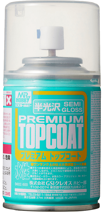 Mr. Hobby B602 Mr. Premium Topcoat Semi-Gloss 88ml Spray Trasparente Semi Lucido