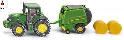 SIKU JOHN DEERE TRACTOR WITH ROUND BALER