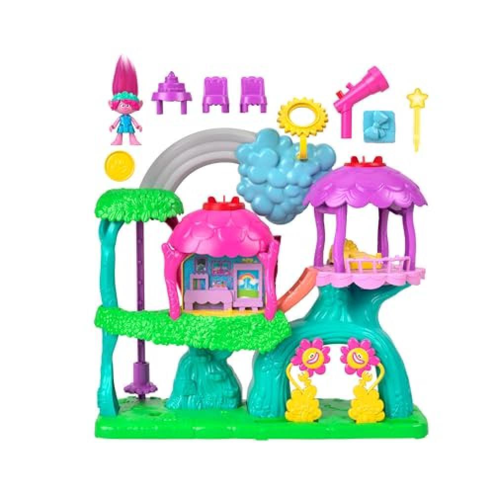 (TG. Piccolo) Imaginext Dreamworks Trolls - Casa sull'Albero Arcobaleno, playset
