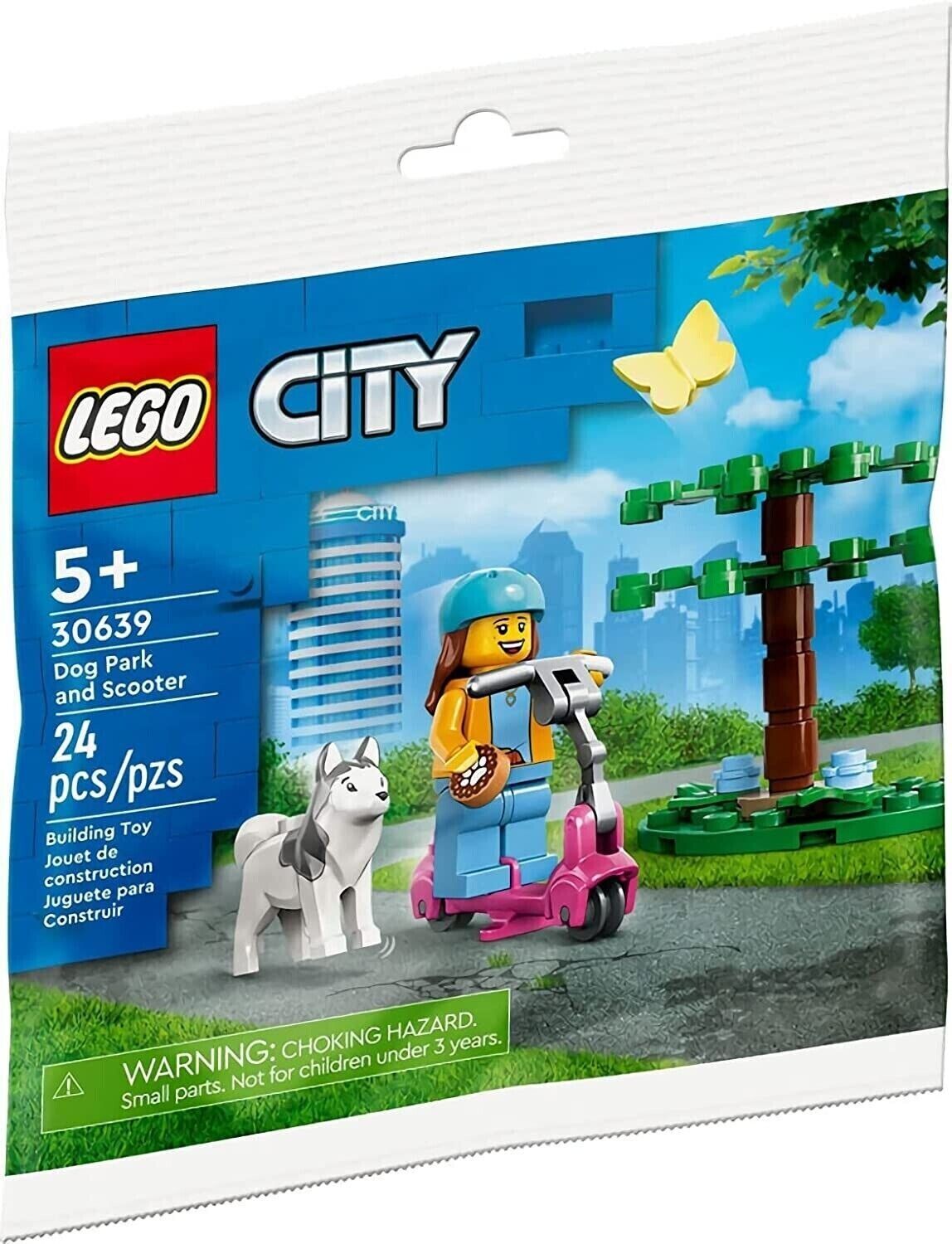 LEGO Città : Cane Parco E Scooter 30639 Poliestere Costruttori Età 5+