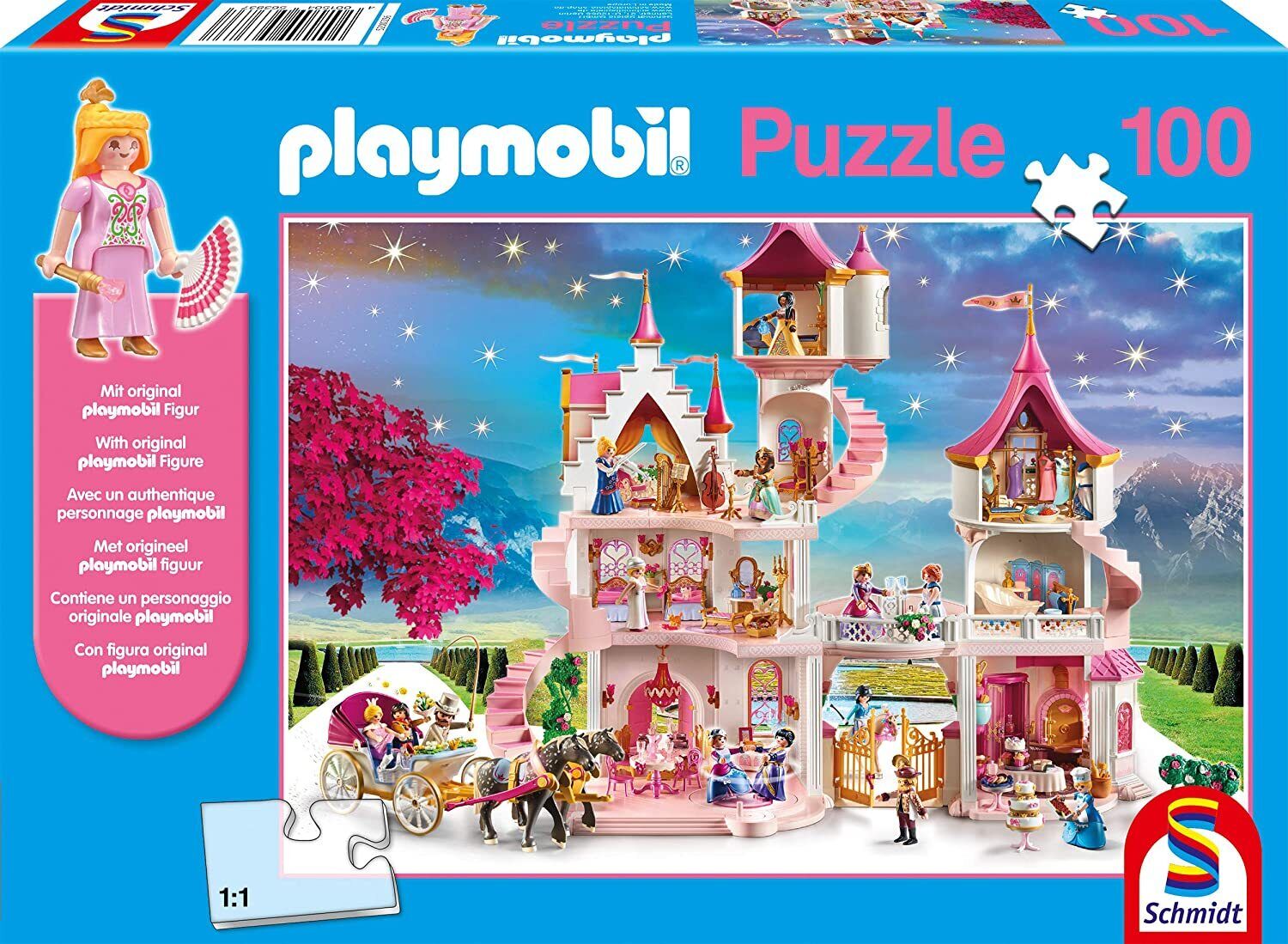 SCHMIDT - Puzzle Playmobil del castello della principessa 100 pezzi con figur...