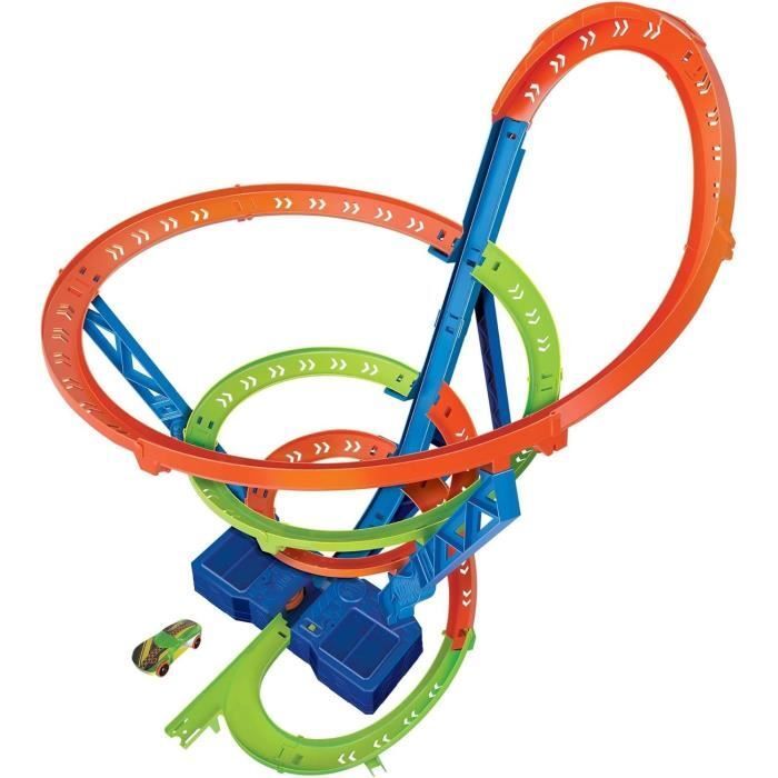 Hot Wheels Cyclone Crash Track Set Hjt51, Grande Circuito Motorizzato (70 Cm Di
