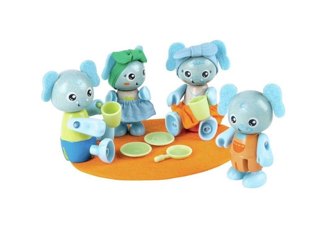 FAMIGLIA DI ELEFANTI elephant family HAPE con accessori IN BAMBOO green planet e