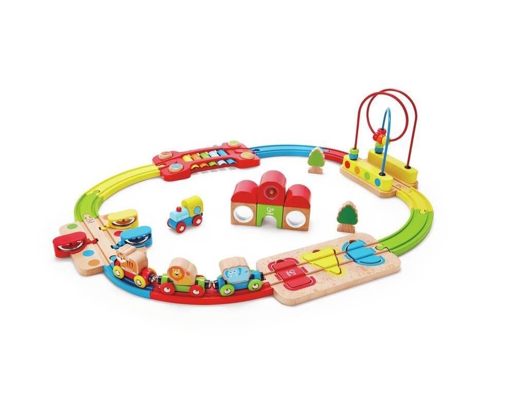 FERROVIA ARCOBALENO PUZZLE trenino SET TRENO colorato HAPE rainbow railway E3826