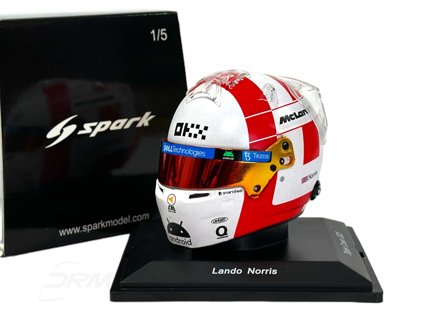 MODELLINO CASCO SCALA 1:5 SPARK AUTO F1 MCLAREN NORRIS GP MONACO 2023 MODELLISMO