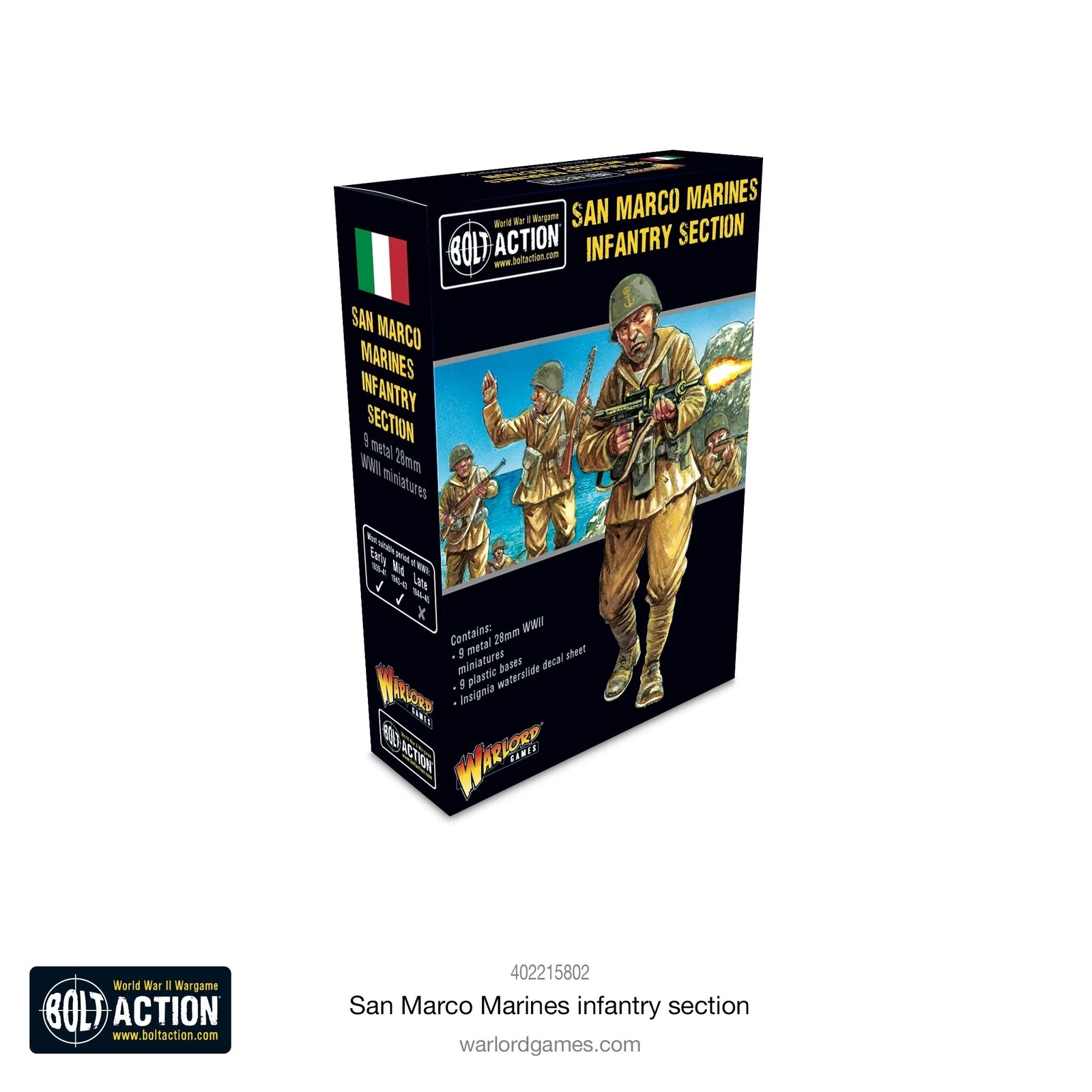 SAN MARCO MARINES INFANTRY SECTION bolt action WW2 warlord games SET DI 9 MINIAT