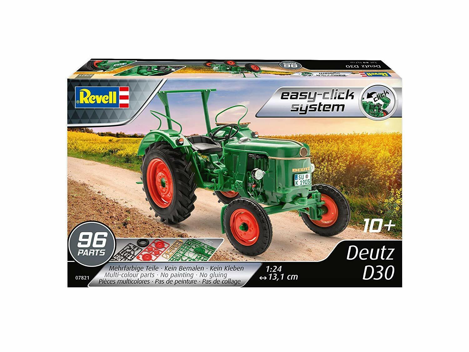 REVELL 1:24 KIT EASY CLICK SYSTEM INCASTRO TRATTORE DEUTZ D30 PARTI 96 ART 07821