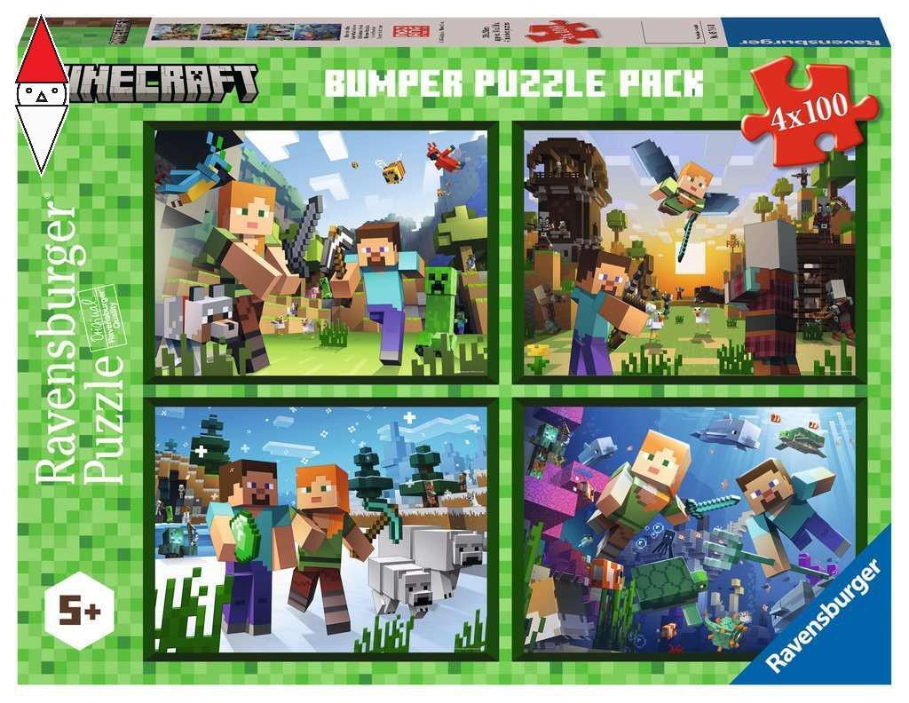 PUZZLE RAVENSBURGER PUZZLE 4X100 MINECRAFT 5716