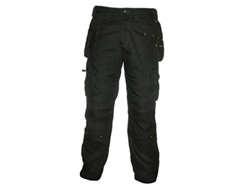 (TG. 30W / 29L) DeWalt Pro Tradesman Nero Pantaloni Waist 40in Leg 33in - NUOVO