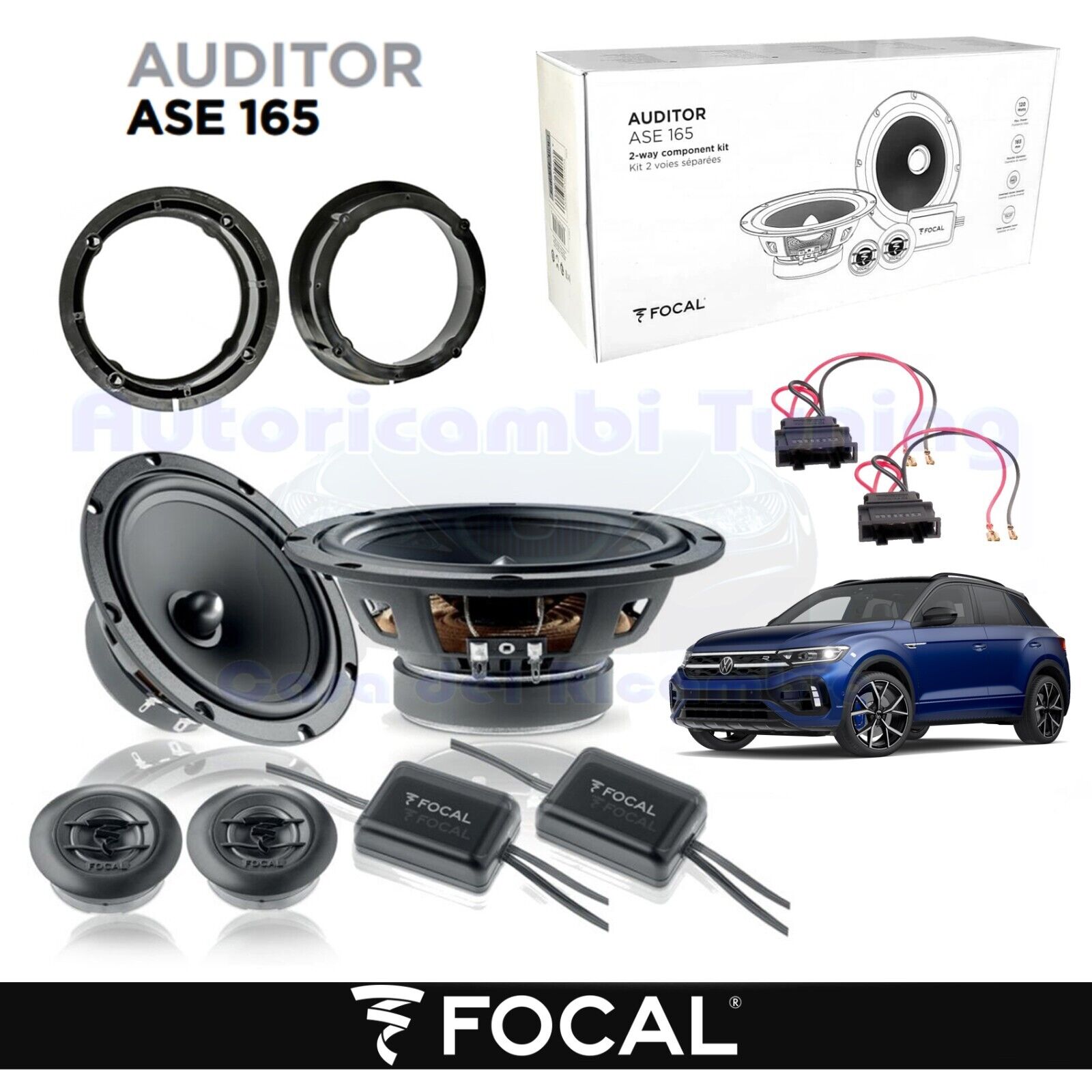 Casse Altoparlanti anteriori 165 FOCAL AUDITOR ASE165 120w per Volkswagen T-Roc