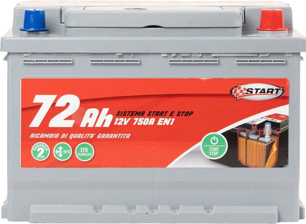 Batteria Stop&Start 72AH 12V  750A (EN1) sigillata polo destro Cassetta L3 START