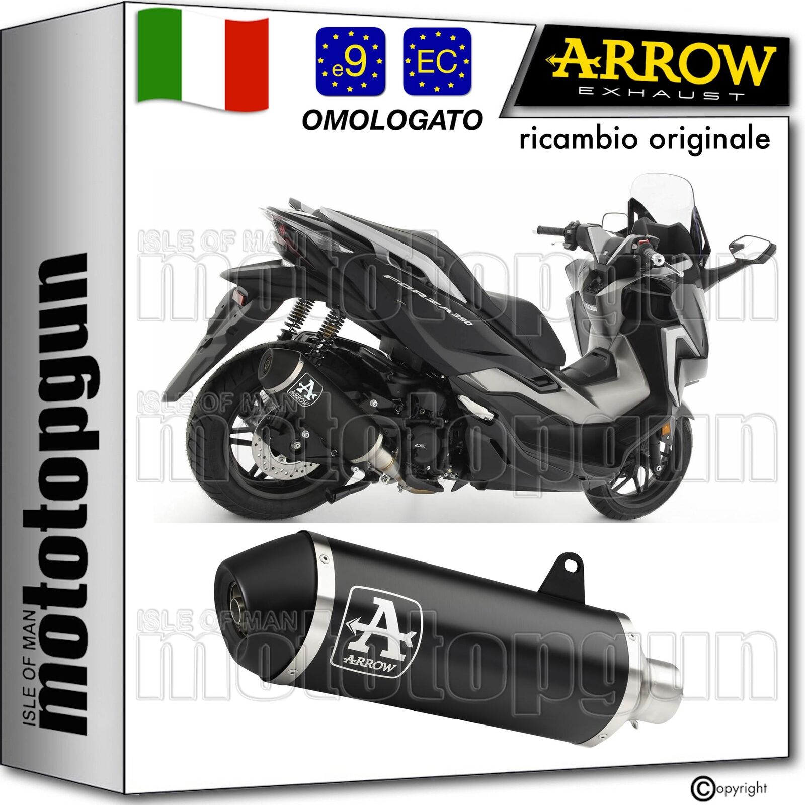 ARROW SCARICO OMOLOGATO CATALIZZATO URBAN ALLUMINIO NERO HONDA FORZA 350 2023 23