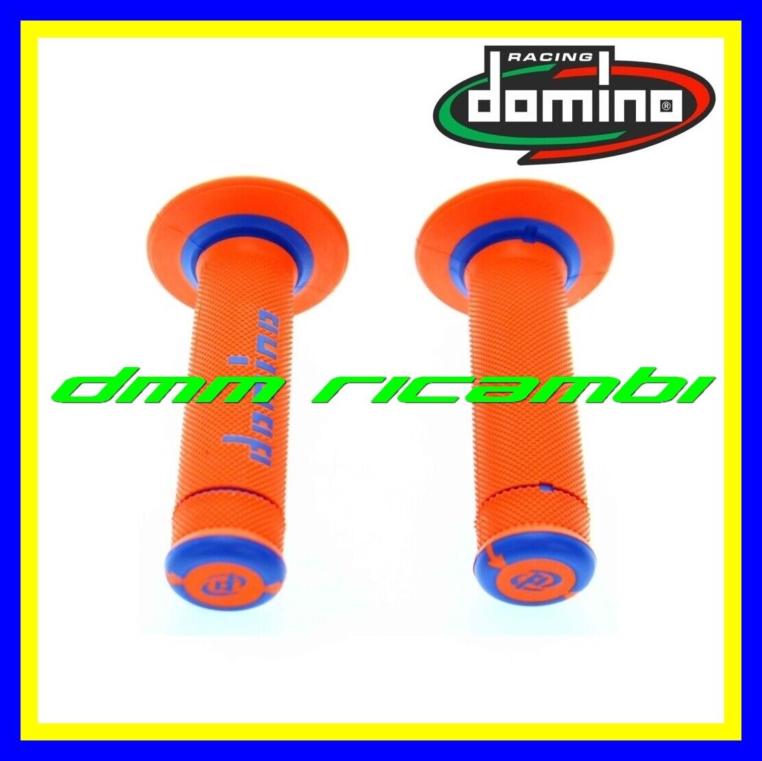 Manopole Cross DOMINO Extreme Moto Scooter Minimoto Enduro Motard Arancio Blù