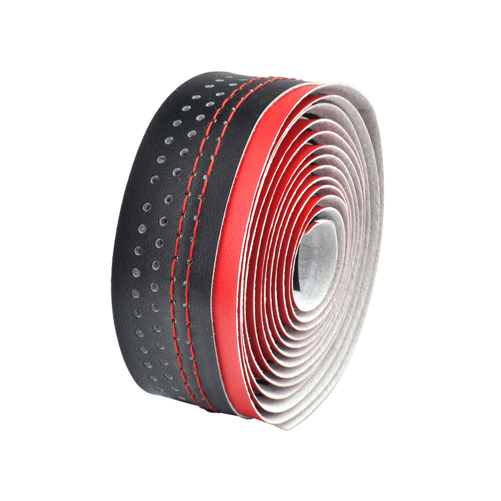 Handlebar for road bike VELO microfiber openwork, bicolor red / black