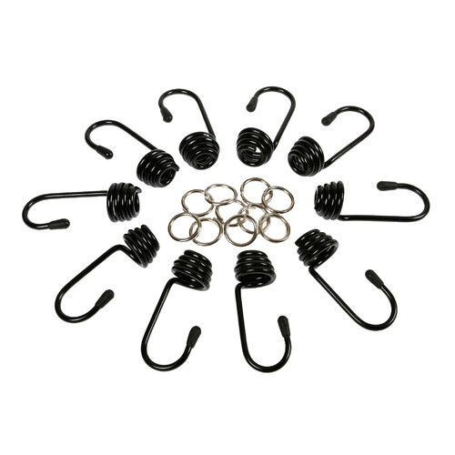 Set 10 ganci + morsetti Ø 10 mm In acciaio plastificati e con cappuccio antigraf