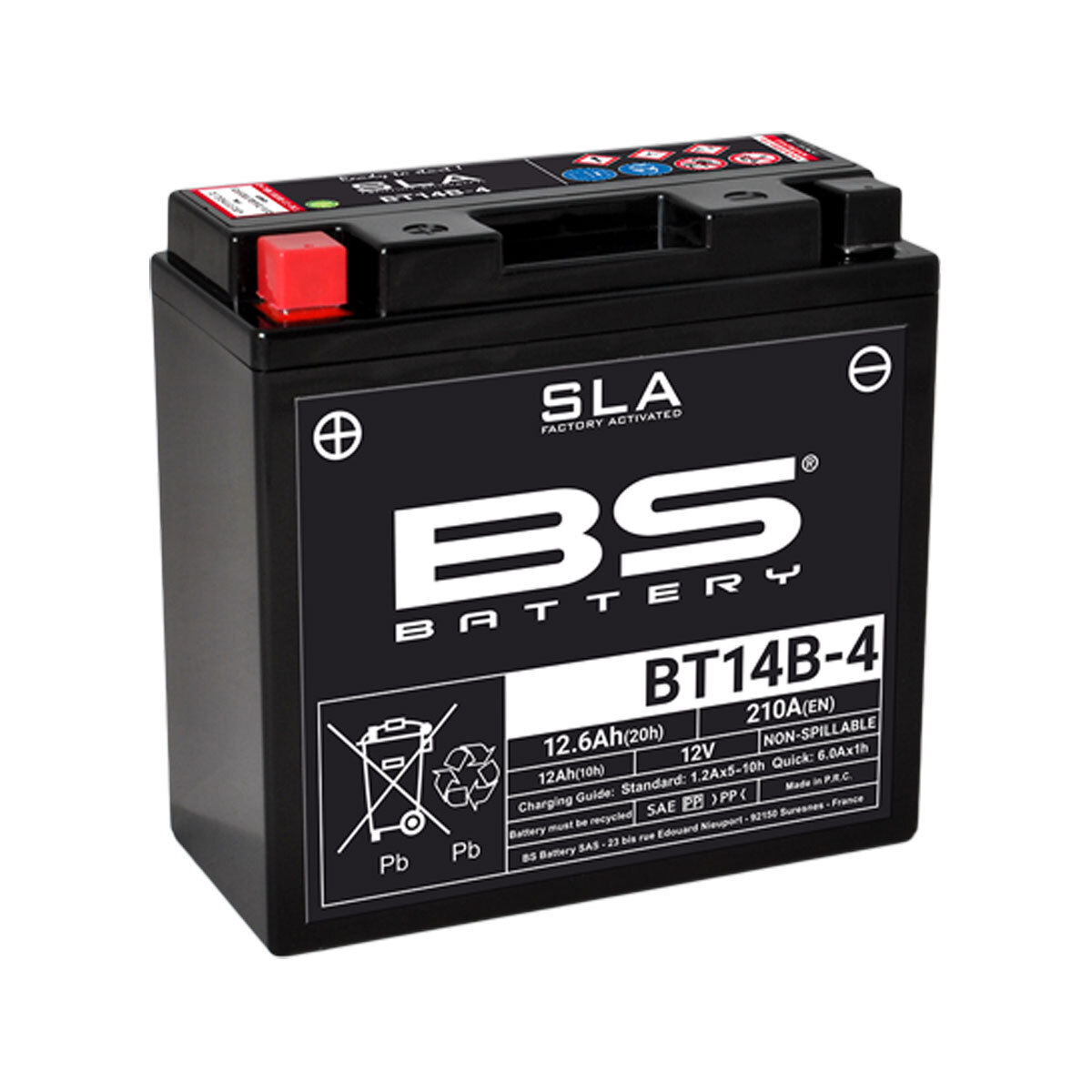 BATTERIA BS BATTERY SLA BT14B-4 YT14B-BS YAMAHA 1700 XV PC Warrior 2009-2009