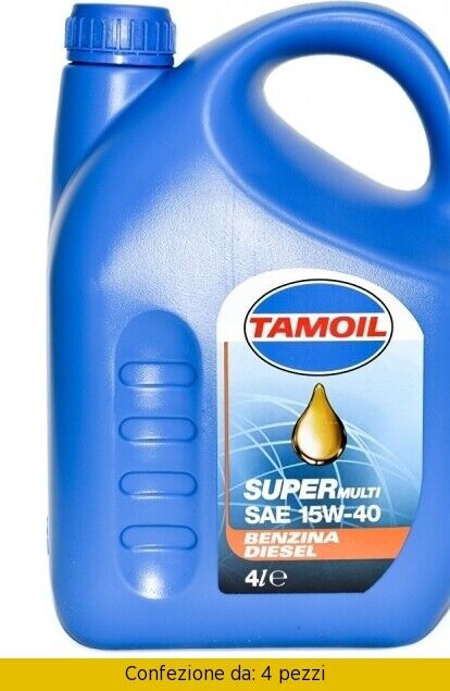 Olio Additivo per Motore a Benzina Supermulti 15W 40 da 4 Litri 9565 Tamoil