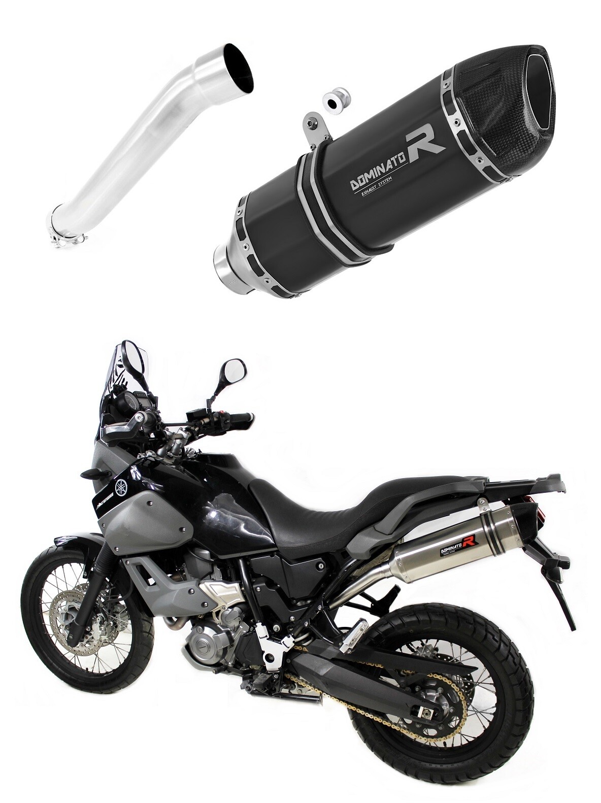 XT 660 Z TENERE 2008 - 2016 Terminale di Scarico Silenziatore HP1 NERO DOMINATOR