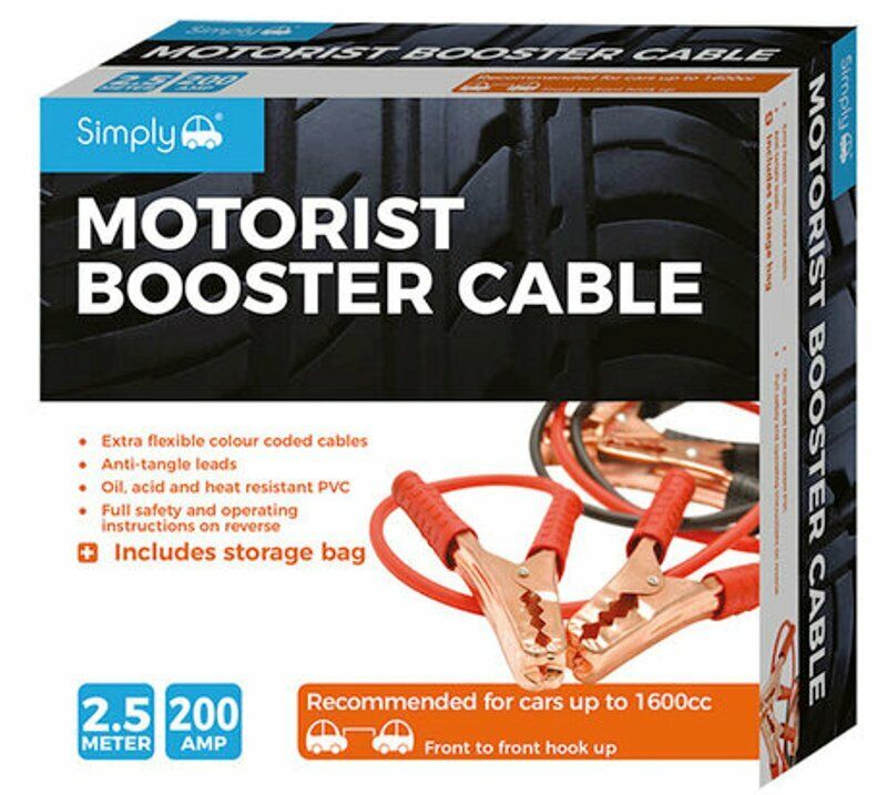 Simply SM200B Batteria Booster Cavo (Jump Cavi ) 2.5m Lungo 200 Amp fino A